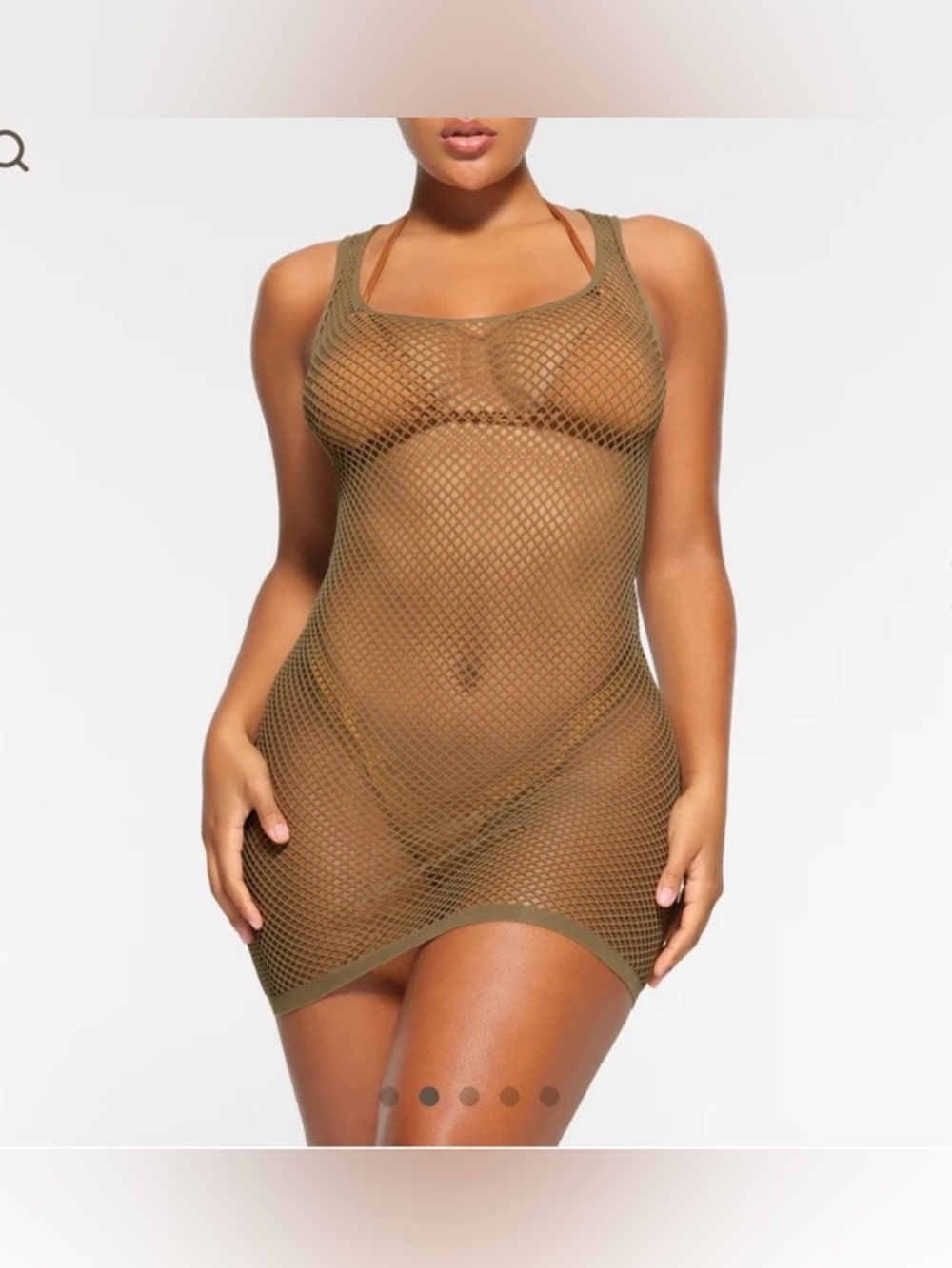 SKIMS Warp Knit Dress in Army